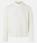 Suéter em Tricô com Textura Chevron Off White