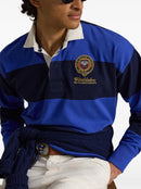 Camisa polo listrada com bordado