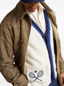 Cardigan x Wimbledon 2026 listrado com patch